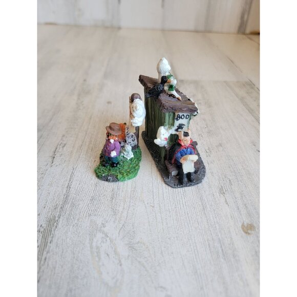 Halloween ghost boy newsstand trick or treat pumpkin set Village accessory - Picture 4 of 6